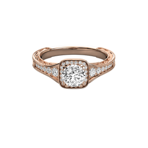 Bague solitaire en or 9 carats pour femme avec diamant rond, design brillant - Product Image 6