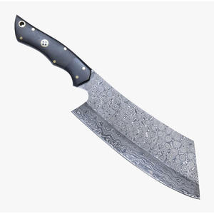 Couteau de cuisine Chef avec lame en acier Damas et manche en bois, pour droitier, passe au lave-vaisselle, finition hautement polie - Product Image 4