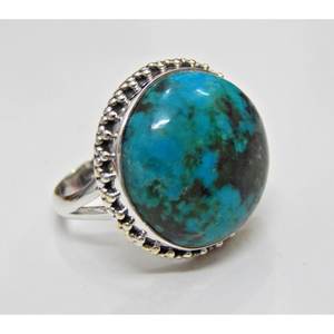 Anillo de Plata de Ley 925 hecho a mano, anillo de piedras preciosas turquesas naturales, joyería fina elegante, regalo para ella en el aniversario de la semana del año - Product Image 2