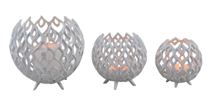 Handmade Decorative <b>Round</b> Candle Holder Set-Aluminum Brass Finish in Gold & Black for Home Decor and Christmas - Product Image 6