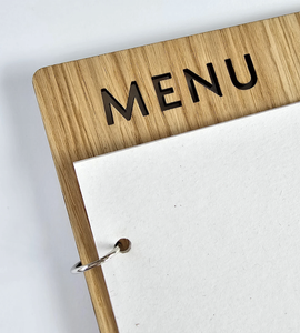 DIVRIS - Cubierta de Menú de Restaurante de Madera Marrón Claro Personalizada al por Mayor con Múltiples Páginas y Grabado de Logotipo - Product Image 6