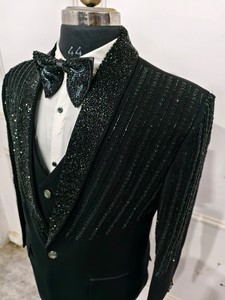 Costume trois pièces noir élégant pour hommes, adapté pour les mariages et les événements officiels, classique, élégant, intemporel, grande taille - Product Image 6