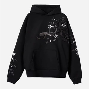 Sudaderas con Capucha Extra Grandes de Algodón 100% de Alta Calidad para Hombre, Otoño, Color Sólido, Bordado Chenille Personalizado, Colores y Logotipo Personalizados - Product Image 1