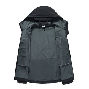 Logo personnalisé Soft Shell imperméable coupe-vent hommes Sports de plein air Polyester hiver travail à capuche Softshell veste de neige - Product Image 3