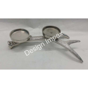Silver Finished Antler Candle Holder <b>Birthday</b> Parties <b>Table</b> Decorative Tealight Wax Cup Candle Stand Low Prices - Product Image 6