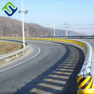 Sistema de barreras de rodillos de carretera de barandilla antichoque de seguridad vial