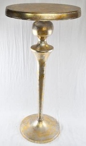 Lot de 3 tables d'appoint Art Déco rondes en bois et fer de différentes tailles pour les mariages directement d'Inde - Product Image 3