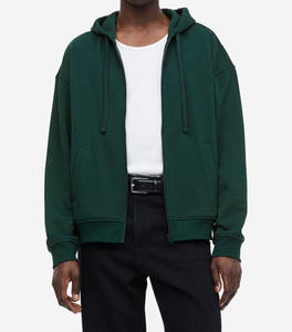 Style tendance à la mode et taille confortable fermeture à glissière unie à manches longues avec capuche et sweats à capuche assortis avec cordon de serrage - Product Image 5