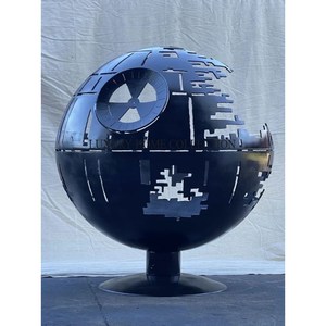 Fogata de metal de acero resistente y duradero para patio trasero, jardín, calefacción y cocina al aire libre con diseño antiguo rústico - Product Image 1