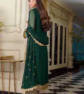 Haute qualité femmes cousues et non cousues fantaisie fête porter Saree à vendre lourde broderie conception mariage fête Saree - Product Image 5