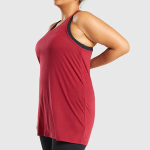 Custom Logo Ladies Fitness Yoga Workout Sleeveless Tank Tops Breathable Soft 100% Cotton Solid Color Jersey <b>Material</b> Casual - Product Image 3