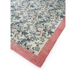 Alfombra de Lana Verde Vintage Anudada a Mano, Rectangular Grande para Sala de Estar con Patrón Floral y Abstracto para Pasillo -Pae-2817 - Product Image 2