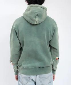 2024 dernière conception couleur unie vêtements d'hiver décontractés hommes sweats à capuche couleur unie 100% coton polaire respirant utilisation adulte - Product Image 2