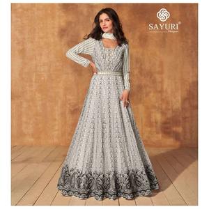 Robe Anarkali brodée lourde manches longues évasées longues Dupatta indien ethnique traditionnel mariage Festivals fête porter Salwar - Product Image 2