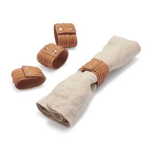 Élégants ronds de serviette en cuir pour les repas formels avec un savoir-faire haut de gamme et un design d'inspiration vintage - Product Image 1