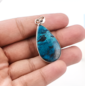 Shattuckite ธรรมชาติรูปทรงลูกแพร์อัญมณี925จี้เงินชุบเงินจี้แฟชั่นสำหรับงานแต่งงานของขวัญหรืองานเลี้ยง - Product Image 6