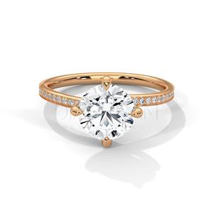 Mejor personalizado 14KT oro blanco sólido corte elegante Leb diamante VVS claridad boda solitario anillo de compromiso para mujeres - Product Image 3
