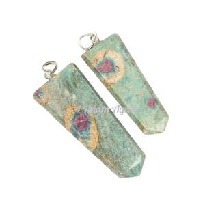 Pendentif crayon plat en pierre de soleil semi-précieuse pierre précieuse d'agate sculptée dans le style Feng Shui - Product Image 4