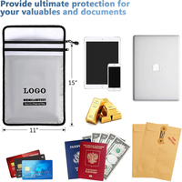 BSCI personnalisé usine fibre de verre étanche au feu document sac multifonction argent liquide passeport fichier ignifuge document sac