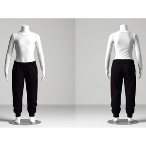 Men's Winter <b>Trousers</b> New Style Cotton Polyester Fleece Breathable Solid Color Street Wear Design Washed Pants - Product Image 5