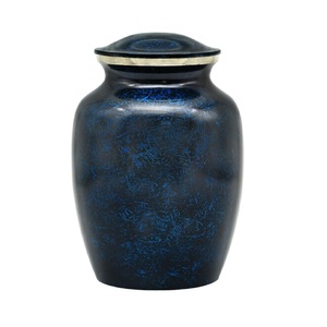 Urnes de crémation en aluminium de haute qualité avec gravure urnes funéraires en métal fini marbre or et bleu pour cendres humaines - Product Image 5