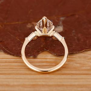 Anillo de Compromiso y Matrimonio con Diamante Cultivado en Laboratorio, Corte Marquesa de 1-3 Quilates, Oro de 10k/14k/18k/Plata, Certificado IGI - Product Image 3