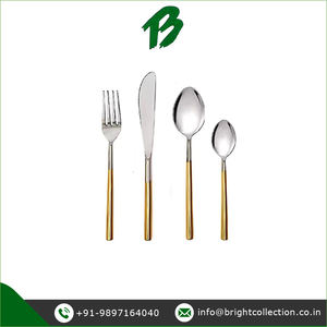 <b>Set</b> of 4 Piece <b>Cutlery</b> <b>Set</b> Best Quality <b>Gold</b> Handle Stainless Steel Dinnerware <b>Cutlery</b> <b>Set</b> Available at Affordable Market Price - Product Image 3
