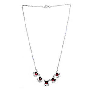 Collier en argent sterling 925 avec pierre précieuse grenat, bijoux fins pour femmes - Product Image 3