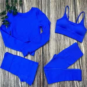 Short de yoga pour femmes avec logo personnalisé OEM Ensemble soutien-gorge Plus Size Workout Costumes de sport deux pièces avec fermeture à cordon Couleurs personnalisables - Product Image 6