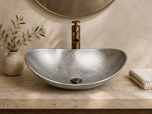 Lavabo de Aluminio Pulido Hecho a Mano, Diseño Industrial Moderno, Fácil de Limpiar, 19 Pulgadas - Product Image 6