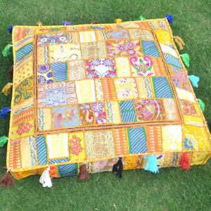 Funda de Cojín Cuadrada de Algodón 100% con Diseño Tribal Bohemio Hippie, Hecha a Mano, Decorativa para el Hogar, Estilo Banjara - Product Image 2