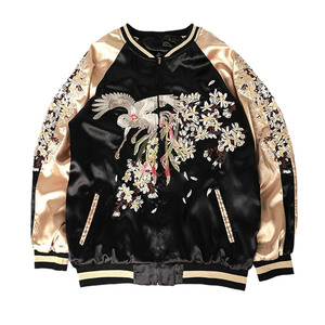 2024 nouvelle conception OEM vêtements personnalisés veste universitaire de baseball adulte pour hommes, veste universitaire en soie de Satin de bombardier léger d'hiver - Product Image 6