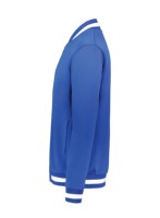 Blouson bomber bleu pour homme, couleur unie, fermeture éclair, style décontracté, col rabattu, coupe classique, matière polyester, vêtement d'automne