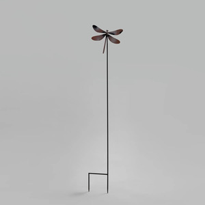 Estaca de jardín de Metal de hierro con acabado amarillo de diseño floral, palo de jardín hecho a mano con estilo, accesorios decorativos para exteriores - Product Image 6