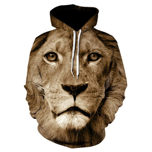 Otoño moda Cool Mighty <span class=keywords><strong>Beast</strong></span> 3D impresión hombres Sudadera con capucha León Tigre Casual Sudadera con capucha sudadera Retro - Product Image 5