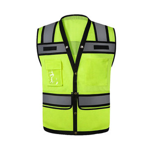Prezzo all'ingrosso cerniera Multi tasche nastro riflettente gilet di sicurezza traspirante maglia Design tessuto gilet di sicurezza - Product Image 4