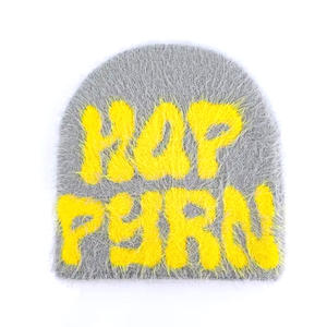 Gorro de mohair ajustable con diseño impreso 2024 más vendido, gorro cálido de invierno de alta calidad - Product Image 1