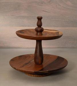 Soporte de pastel de madera de lujo de calidad superior con pulido de madera natural Forma redonda Diseño moderno de alta calidad para servir postre de pastel - Product Image 2