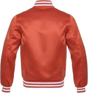 Blouson d'aviateur en satin personnalisé de haute qualité grande taille tissu tricoté respirant fermeture à glissière motif d'hiver léger et décontracté - Product Image 6