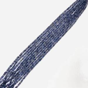 100% Natural Blue Iolite Rondelle Shape Faceted Beads Strand 4mm Crystal Gemstone para la fabricación de joyas - Product Image 4
