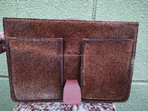 Bolso para Portátil de Cuero Genuino Hecho a Mano con Pelo de Vaca, Maletín de Negocios Vintage de Cuero Portátil, Bolso de Mano LPBH-0018 - Product Image 5