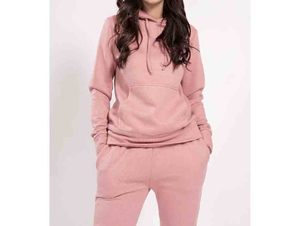 100% algodón polar Casual Wear Crop Top Hoodie & Baggy Jogger Sweatsuit Custom DTG impreso Logo chándal ligero - Product Image 6