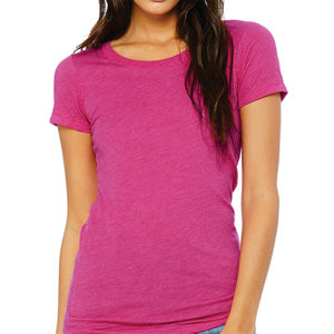 Verano liso blanco rosa camisetas de algodón de alta calidad de las mujeres de cuello redondo de gran tamaño camisetas con logotipo personalizado - Product Image 1