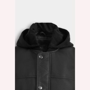 Veste en cuir classique décontractée pour enfants, col montant, garçons et filles, vêtements d'extérieur durables pour l'hiver, imperméable, respirant, vente en gros OEM - Product Image 4