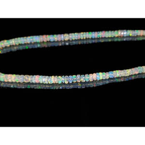 Opale de feu éthiopienne 100% naturelle, perle facettée en forme de rondelle, cristal brillant et éclatant en vrac, provenant d'Éthiopie - Product Image 4
