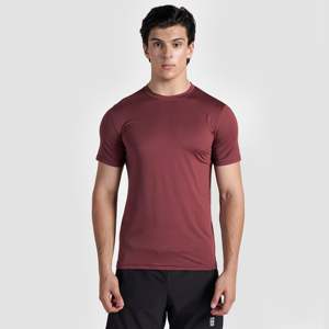 T-shirt de sport en polyester tricoté 100 % pour la course à pied, couleur marron, léger, imprimé, sérigraphie, pour l'exercice - Product Image 2