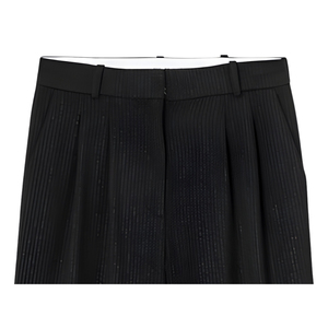 Pantalon de bureau décontracté élégant pour femme, en toile de haute qualité, mi-long, anti-rides, respirant, séchage rapide, 100% coton, longueur totale - Product Image 2