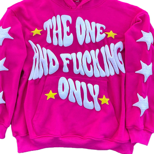 Sudadera con Capucha Rosa Personalizada con Estampado 3D en Relieve, Sudadera de Algodón para Hombre, Sudadera de Invierno con Logotipo Impreso en Espuma - Product Image 2