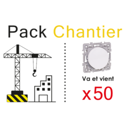 Juego de 50 interruptores basculantes blancos 10A Paquete de sitio de construcción SQUARE - Product Image 1