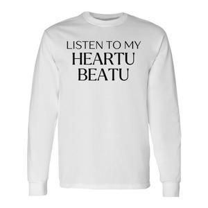 Camiseta de Manga Larga Changbin Meme Karaoke con Frase 'Escucha el Latido de mi Corazón' para Promociones - Product Image 1